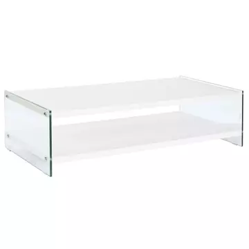 Dohányzóasztal üveg, mdf 130x65x35,5 cm fehér, átlátszó