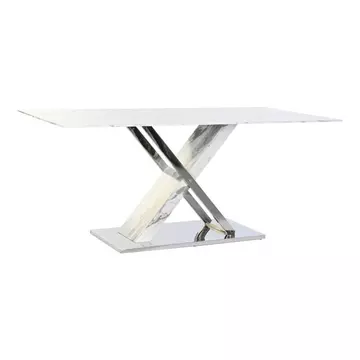 Ebédlőasztal acél, üveg 180x90x78 cm színes