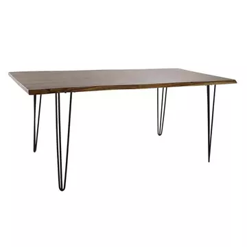 Ebédlőasztal akácfa, fém 180x87x76 cm barna, fekete