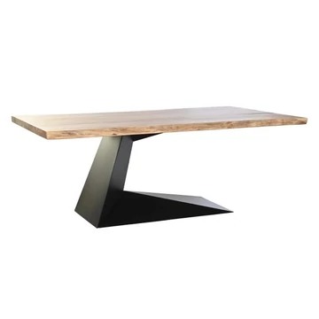Ebédlőasztal akácfa, fém 200x100x76 cm natúr, fekete