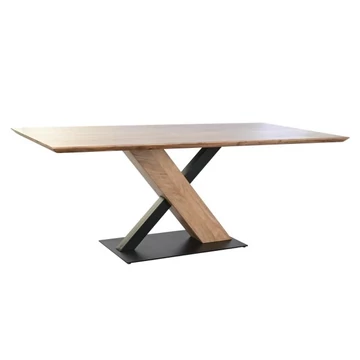 Ebédlőasztal akácfa, fém 200x100x76 cm natúr, fekete
