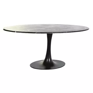 Ebédlőasztal fém, márvány 180x100x76 cm fekete