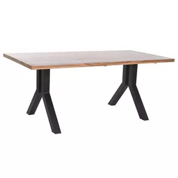 Ebédlőasztal fém, rózsaalmafa 180x90x75 cm natúr, fekete