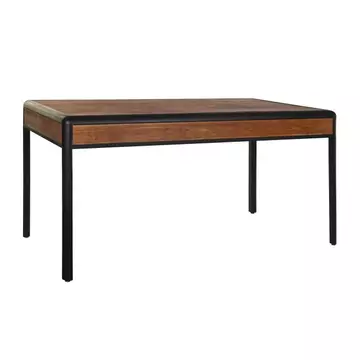Ebédlőasztal lucfenyő, fém 160x80x79 cm sötétbarna, sötétszürke