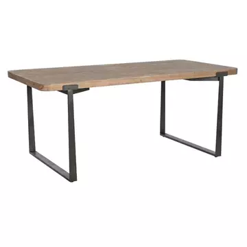 Ebédlőasztal lucfenyő, fém 180x90x76 cm barna, fekete