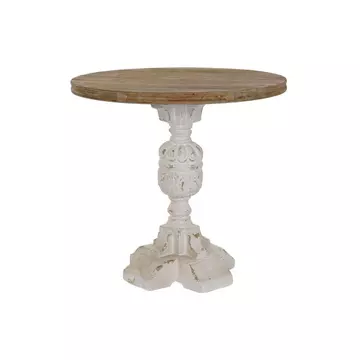 Ebédlőasztal lucfenyő, mdf 80x80x77,5 cm fehér, világosbarna