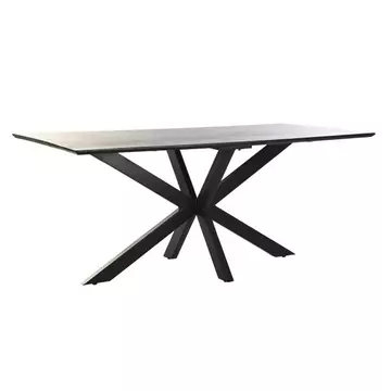 Ebédlőasztal mangófa, fém 180x90x76 cm fekete