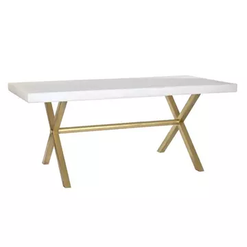 Ebédlőasztal mangófa, réz 180x90x76 cm fehér, arany