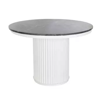 Ebédlőasztal márvány, fém 110x110x76 cm fekete, fehér