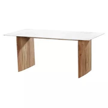 Ebédlőasztal márvány, mangófa 180x90x77 cm fehér, barna
