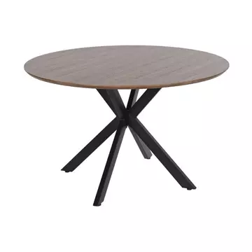 Ebédlőasztal mdf, fém 120x120x75 cm barna, fekete
