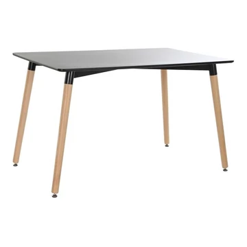 Ebédlőasztal mdf, nyírfa 120x80x74 cm fekete, natúr
