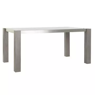 Ebédlőasztal tölgyfa, alumínium, hőállóüveg 162x92x74 cm szürke