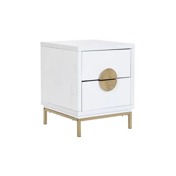 Éjjeliszekrény mdf, fém 40x40x50 cm fehér, arany