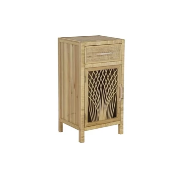 Éjjeliszekrény rattan 42x35x80 cm barna