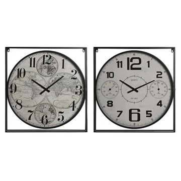 Falióra fém, mdf 62x6x65 cm fehér, fekete 2 féle