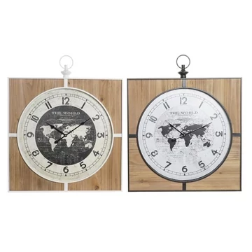 Falióra világtérkép mdf, fém 60x4,5x60 cm fekete, fehér 2 féle