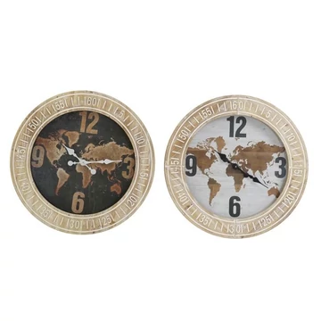 Falióra világtérkép mdf, üveg 77x6,5x77 cm fehér, fekete 2 féle