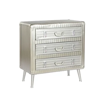 Fiókos szekrény fém, mdf 80x39x82 cm ezüst
