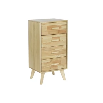 Fiókos szekrény gumifa, császárfa, mdf 40x30x78 cm natúr