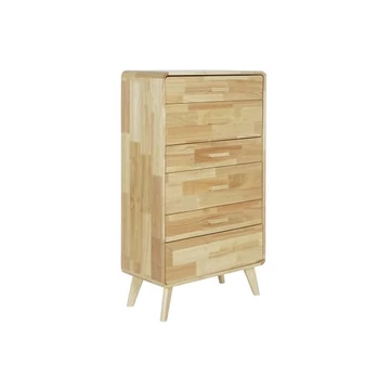 Fiókos szekrény gumifa, mdf 60x30x108 cm natúr