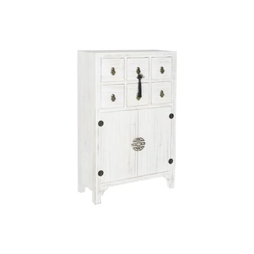 Fiókos szekrény keleti lucfenyő, mdf 63x27x101 cm fehér, natúr