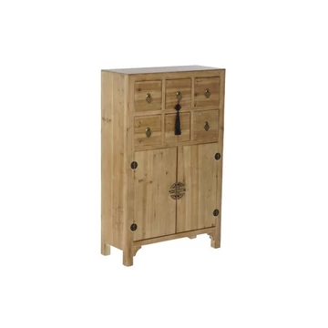 Fiókos szekrény keleti lucfenyő, mdf 63x27x101 cm natúr, piros