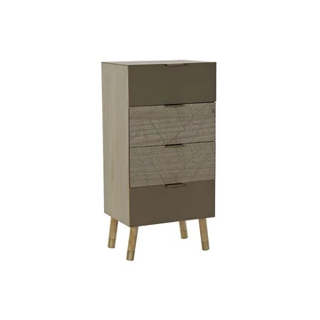 Fiókos szekrény leveles mdf 42x33x86 cm natúr, arany