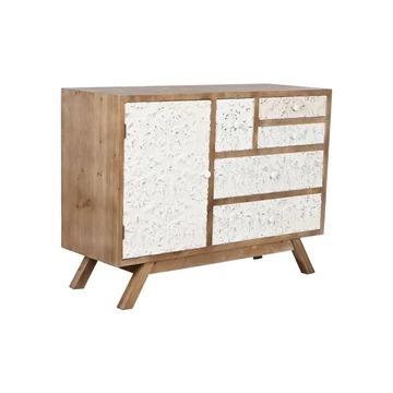Fiókos szekrény vésett lucfenyő, mdf 106x38x78,5 cm natúr, fehér