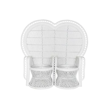 Fotel 2 személyes rattan 154x70x144 cm fehér