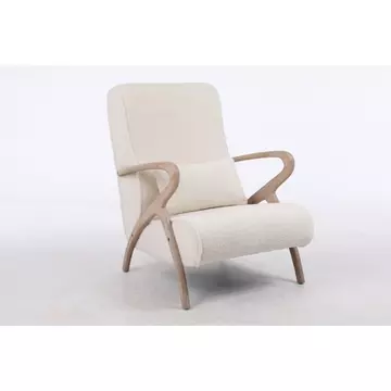 Fotel kaucsukfa, poliészter 57x55x85 cm fehér, natúr