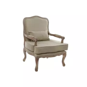 Fotel párnával fa, vászon 70x62x95 cm barna, bézs
