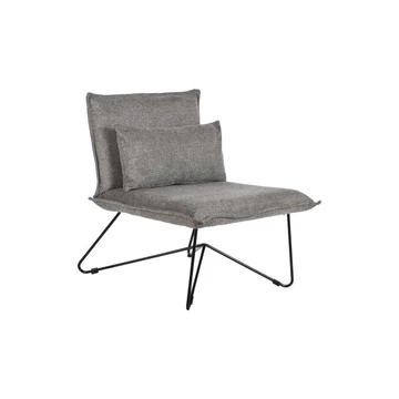 Fotel párnával poliészter, fém 66x78x75 cm szürke, fekete