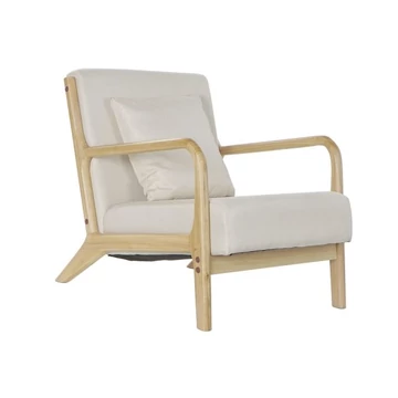 Fotel párnával poliészter, mdf 65x77x73 cm bézs