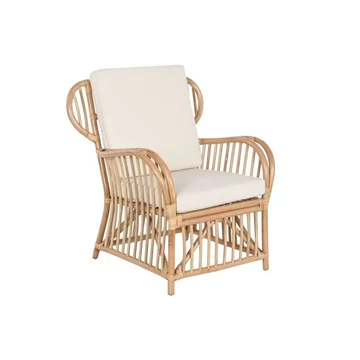 Fotel párnával rattan 86x65x95 cm natúr