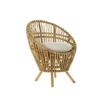 Fotel párnával rattan, pamut 74x67x85 cm natúr, fehér