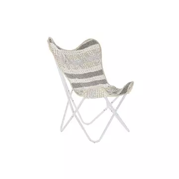 Fotel pillangó pamut, fém 74x65x90 cm fehér, szürke