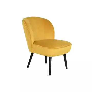 Fotel poliészter, fa 56x70x75 cm sárga