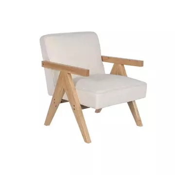 Fotel poliészter, fa 70x62x76 cm fehér
