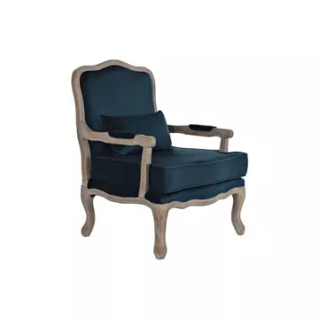 Fotel poliészter, fa 70x66x95,5 cm türkizkék, barna