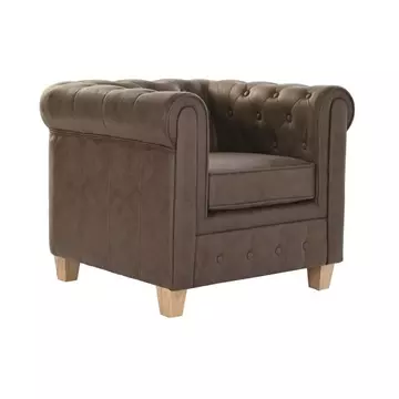 Fotel poliészter, fa 80x80x70 cm sötétbarna