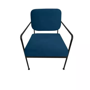 Fotel poliészter, fém 62x76x76 cm kék