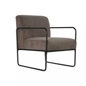 Fotel poliészter, fém 64x74x79 cm barna, fekete