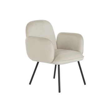 Fotel poliészter, fém 65x60x83 cm bézs, fekete