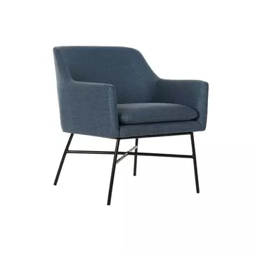 Fotel poliészter, fém 66x62x75 cm kék, fekete