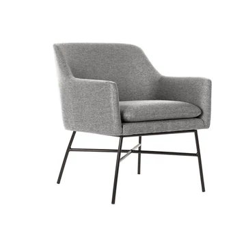 Fotel poliészter, fém 66x62x76,5 cm világosszürke, fekete
