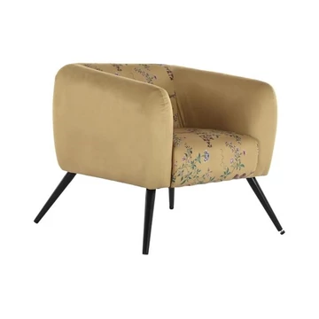 Fotel poliészter, fém 75x71x71 cm sárga, fekete