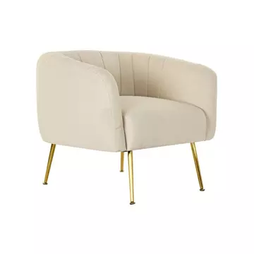 Fotel poliészter, fém, fa, műanyag 81x75x73 cm bézs, arany