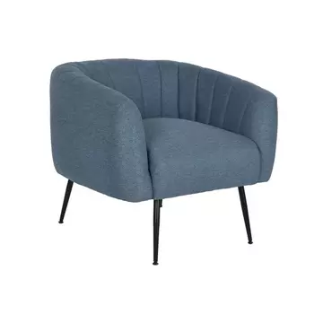 Fotel poliészter, fém, fa, műanyag 81x75x73 cm kék, fekete