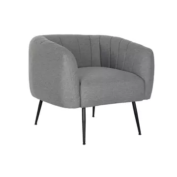Fotel poliészter, fém, fa, műanyag 81x75x73 cm szürke, fekete